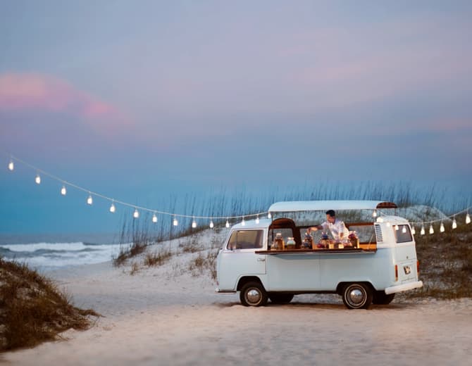 food cart on beach